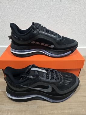 Nike Max Women's Pegasus Prinium  Visible Air Zoom Black Mesh Running Sneakers
